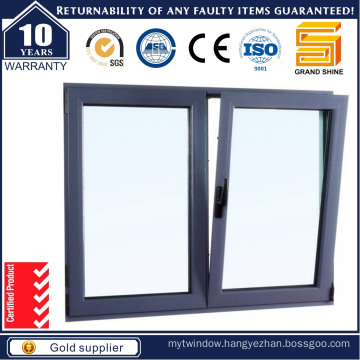 Aluminum Frame Casement Outward or Inward Opening Glass Swing Window